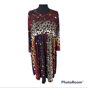 Animal print tunic with multi color scheme